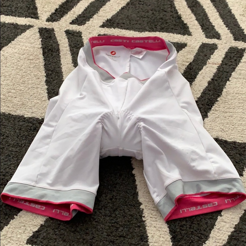 Castelli Women’s White Padded Bike Shorts Sz M